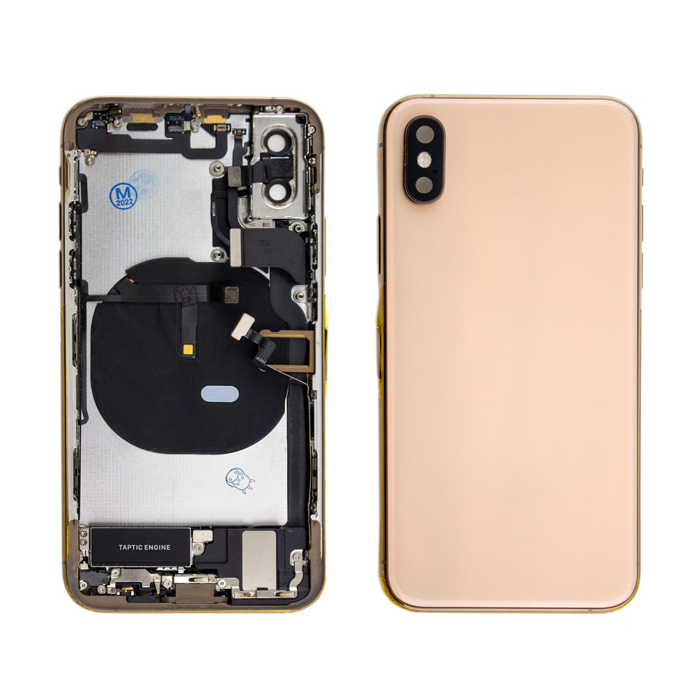 iPhone XS Gehäuse mit Backcover Gold